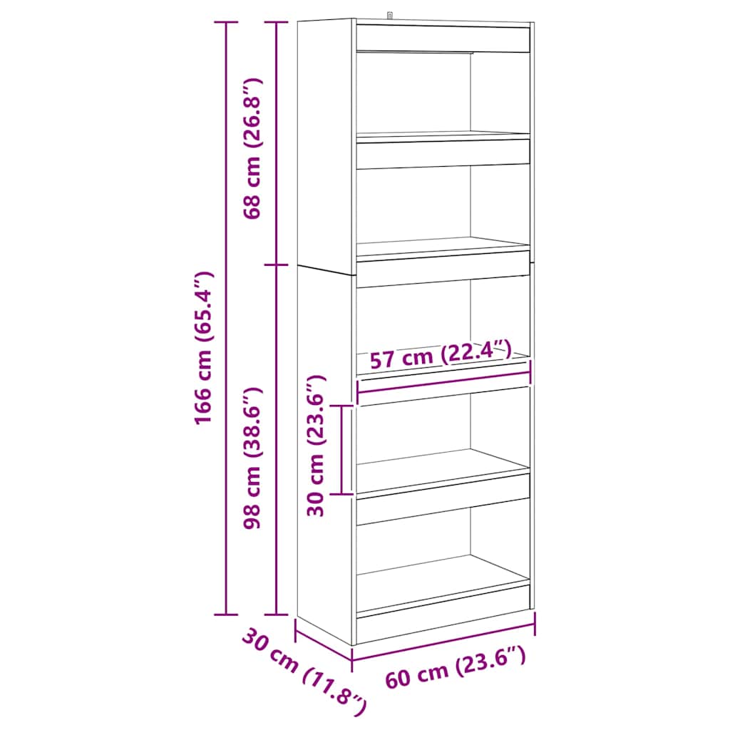 Estantería para libros Madera vieja 60 x 30 x 166 cm