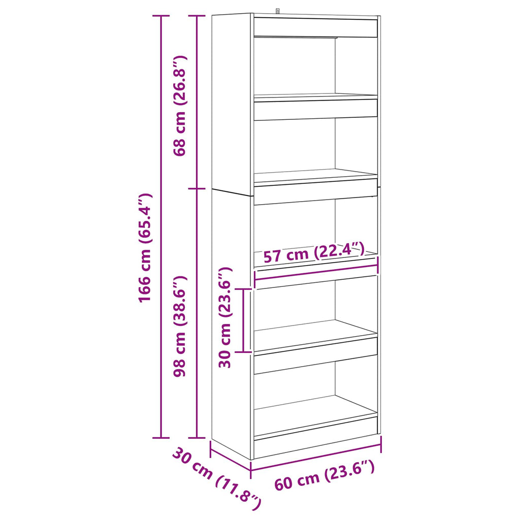 Estantería para libros Madera vieja 60 x 30 x 166 cm