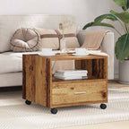 Mesa de Café con cajón Madera envejecida 55 x 55 x 45cm