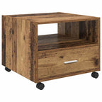 Mesa de Café con cajón Madera envejecida 55 x 55 x 45cm