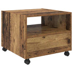 Mesa de Café con cajón Madera envejecida 55 x 55 x 45cm
