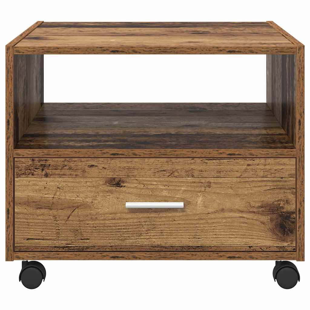 Mesa de Café con cajón Madera envejecida 55 x 55 x 45cm