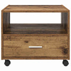 Mesa de Café con cajón Madera envejecida 55 x 55 x 45cm