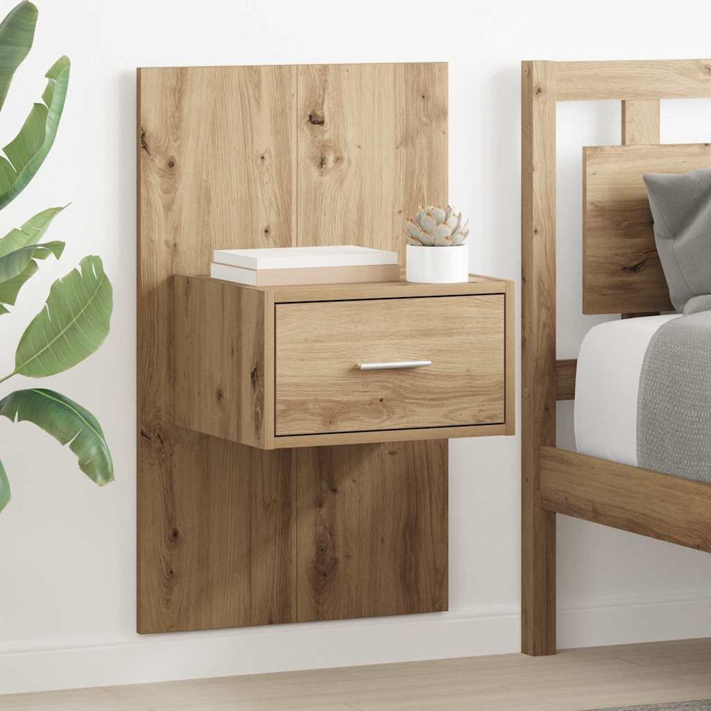 Armario de Noche 2 pcs Roble artesanal 50 x 32,5 x 80cm