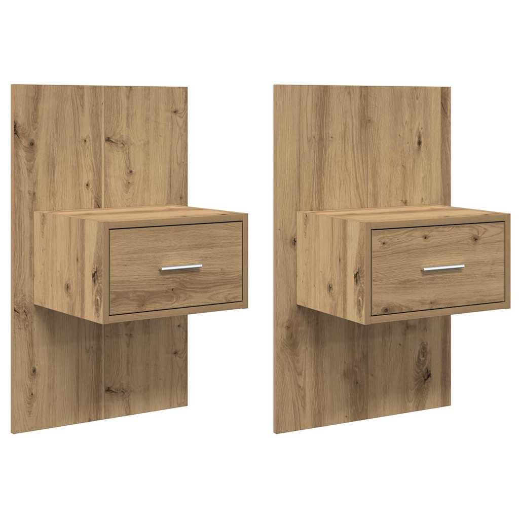 Armario de Noche 2 pcs Roble artesanal 50 x 32,5 x 80cm