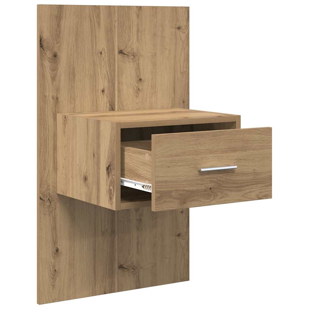 Armario de Noche 2 pcs Roble artesanal 50 x 32,5 x 80cm