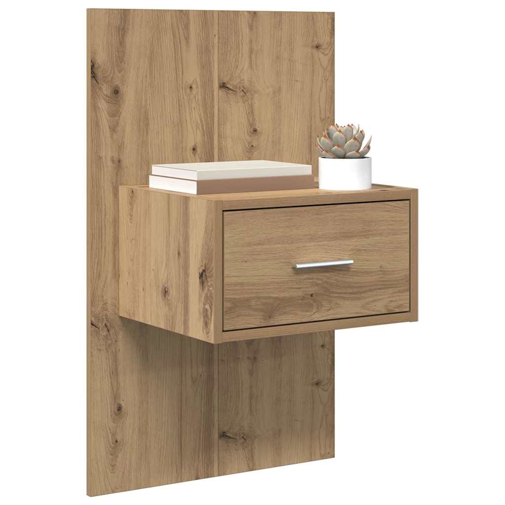 Armario de Noche 2 pcs Roble artesanal 50 x 32,5 x 80cm