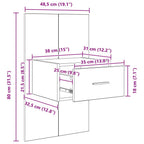 Armario de Noche 2 pcs Roble artesanal 50 x 32,5 x 80cm