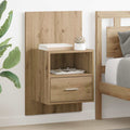 Armario de Noche 2 pcs Roble artesanal 50 x 32.5 x 80cm