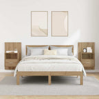 Armario de Noche 2 pcs Roble artesanal 50 x 32.5 x 80cm