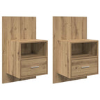 Armario de Noche 2 pcs Roble artesanal 50 x 32.5 x 80cm