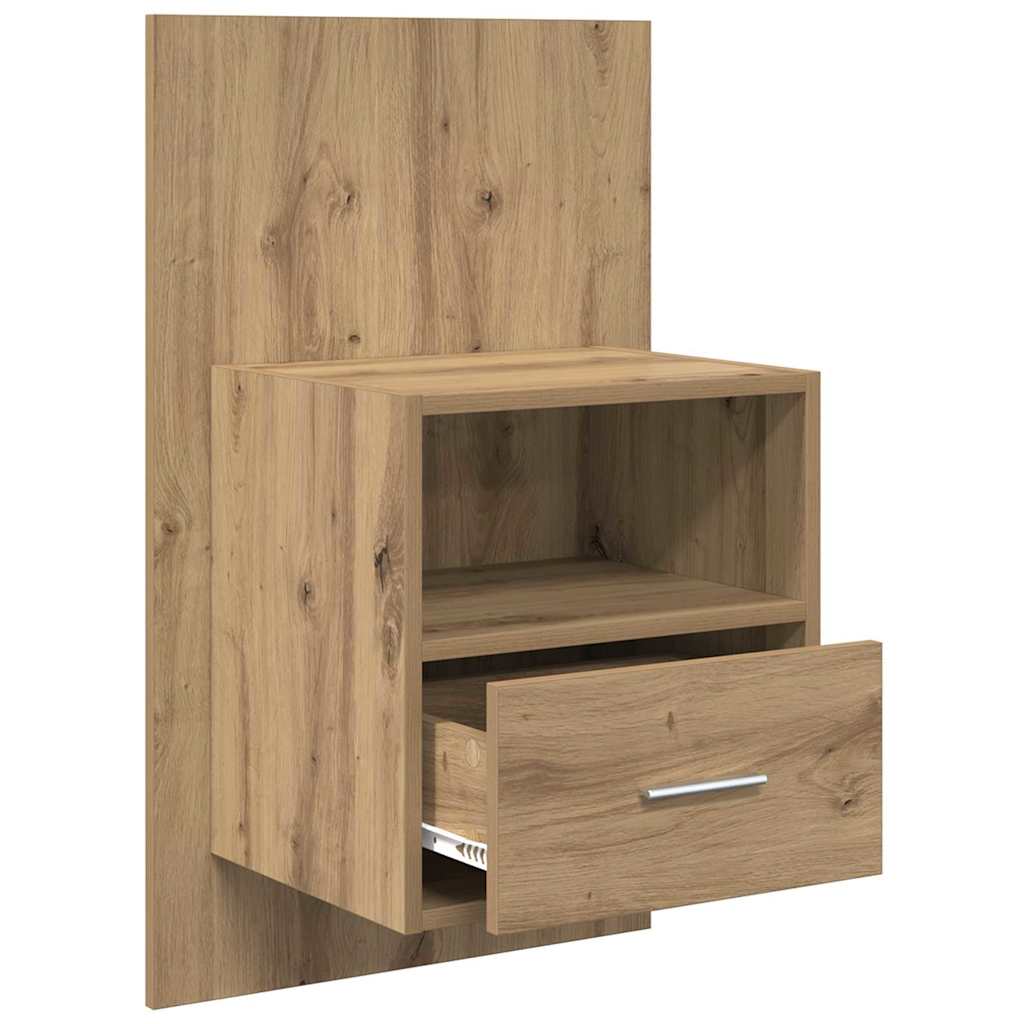 Armario de Noche 2 pcs Roble artesanal 50 x 32.5 x 80cm
