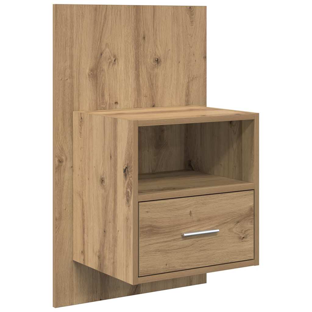 Armario de Noche 2 pcs Roble artesanal 50 x 32.5 x 80cm