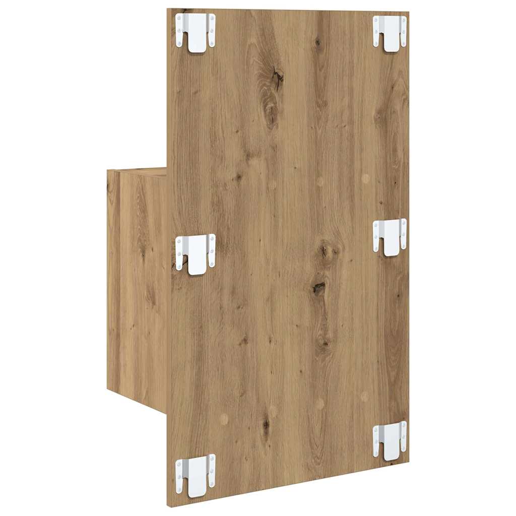 Armario de Noche 2 pcs Roble artesanal 50 x 32.5 x 80cm