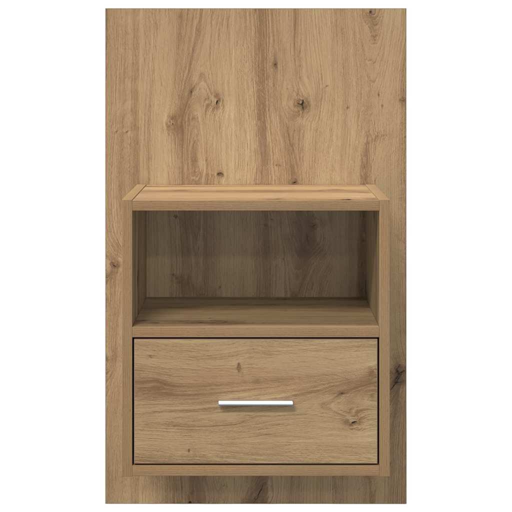 Armario de Noche 2 pcs Roble artesanal 50 x 32.5 x 80cm