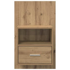 Armario de Noche 2 pcs Roble artesanal 50 x 32.5 x 80cm