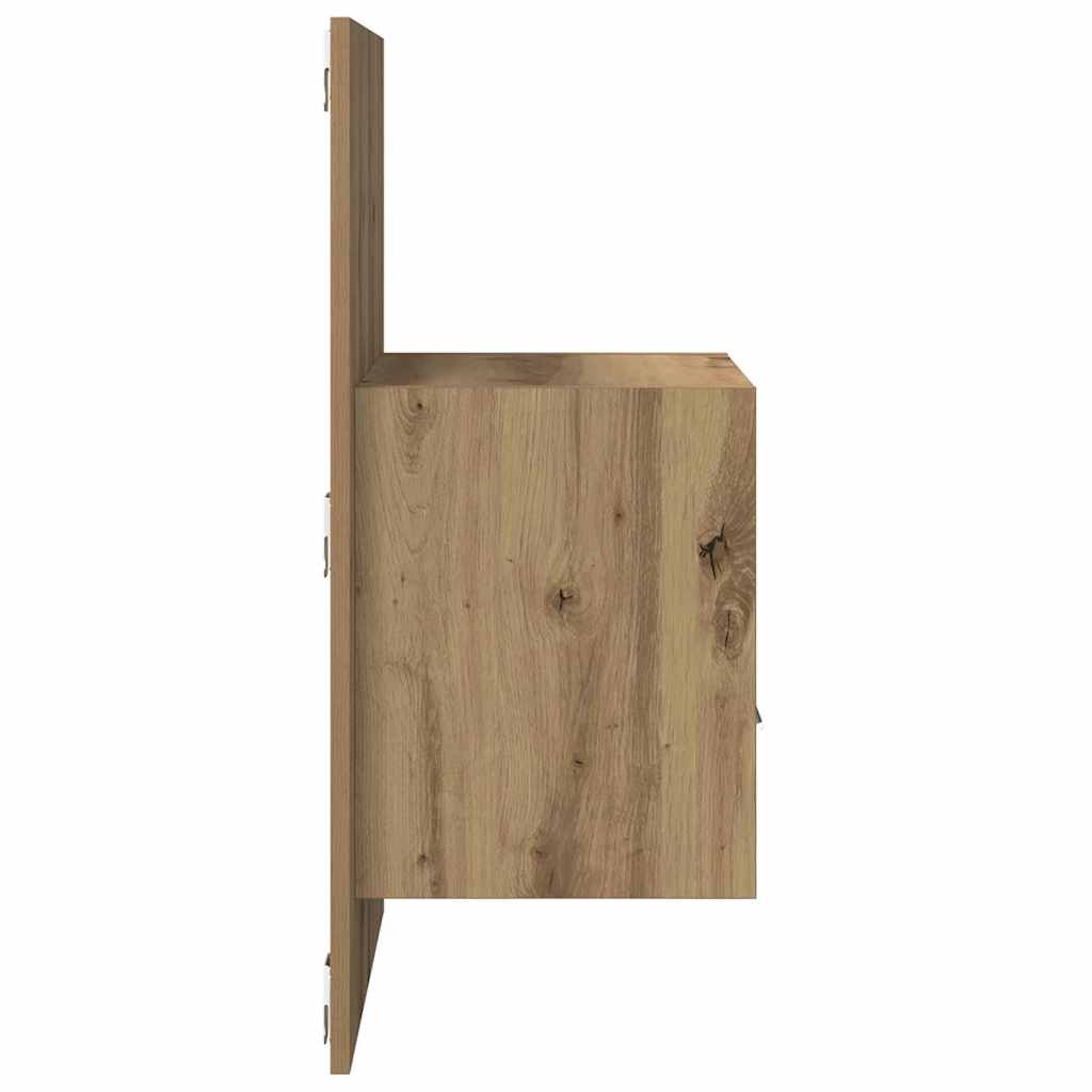 Armario de Noche 2 pcs Roble artesanal 50 x 32.5 x 80cm