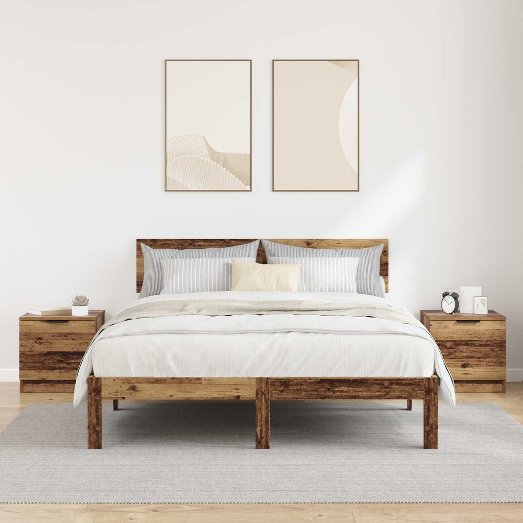 Mueble cama con cajón 2 pcs Madera vieja 40 x 39 x 40cm