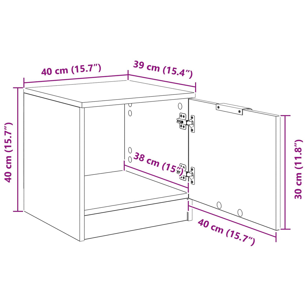 Mueble cama con cajón 2 pcs Madera vieja 40 x 39 x 40cm
