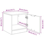 Mueble cama con cajón 2 pcs Madera vieja 40 x 39 x 40cm
