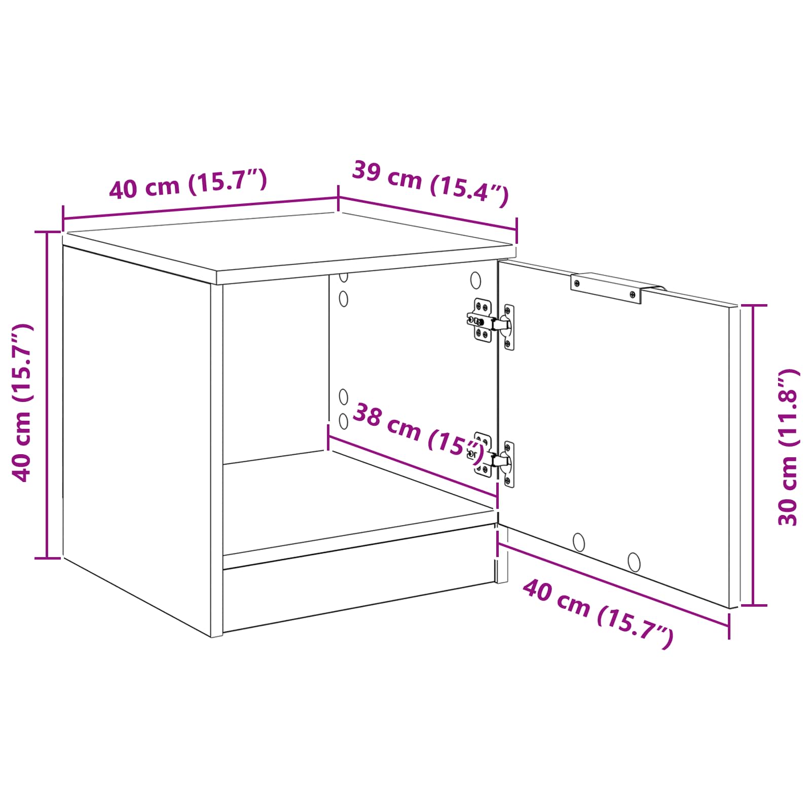 Mueble cama con cajón 2 pcs Madera vieja 40 x 39 x 40cm