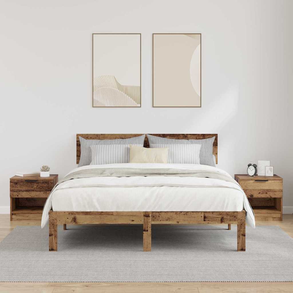 Mueble cama con cajón 2 pcs Madera vieja 40 x 39 x 40cm