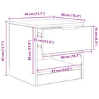 Mueble cama con cajón 2 pcs Madera vieja 40 x 39 x 40cm