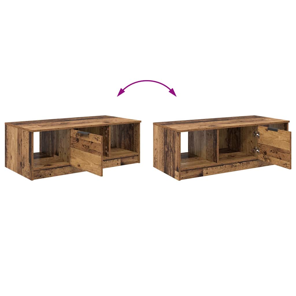 Mesa de Café con cajón Madera envejecida 102 x 50 x 36cm