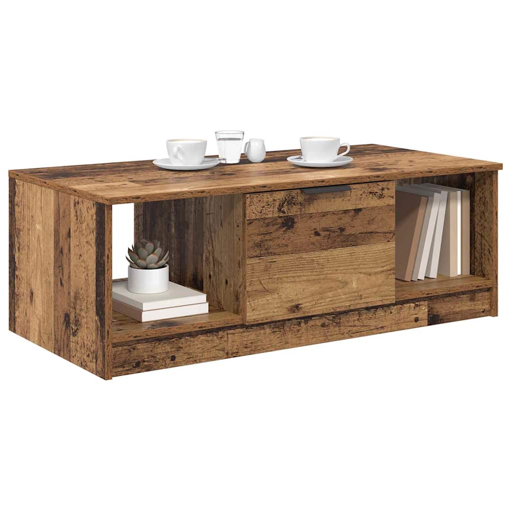 Mesa de Café con cajón Madera envejecida 102 x 50 x 36cm