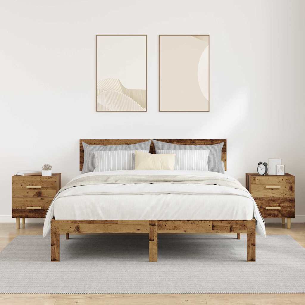Mueble cama con cajón 2 pcs Madera vieja 40 x 35 x 47.5cm