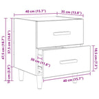 Mueble cama con cajón 2 pcs Madera vieja 40 x 35 x 47.5cm
