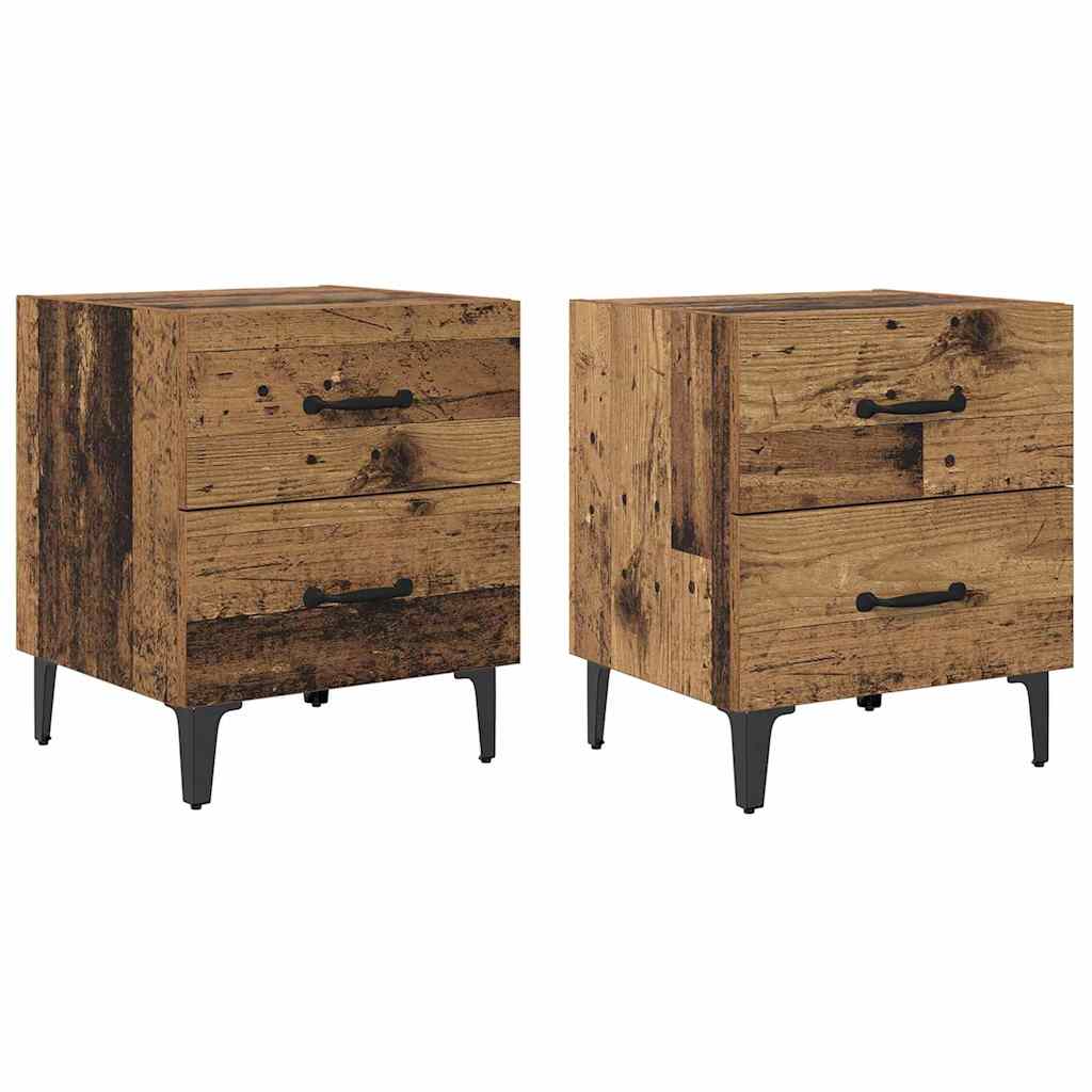 Mueble cama con cajón 2 pcs Madera vieja 40 x 35 x 47,5 cm