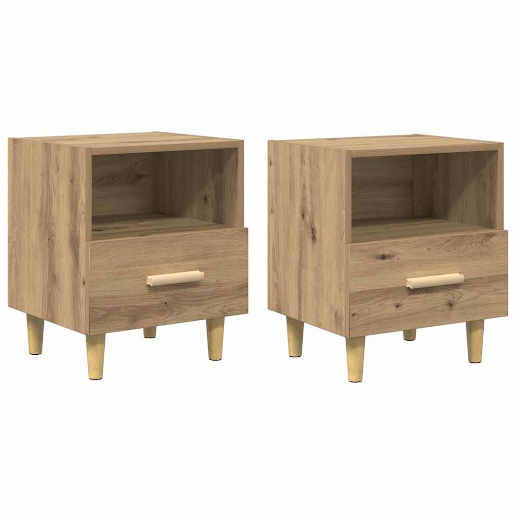 Armario de Noche 2 pcs Roble artesanal 40 x 35 x 47 cm