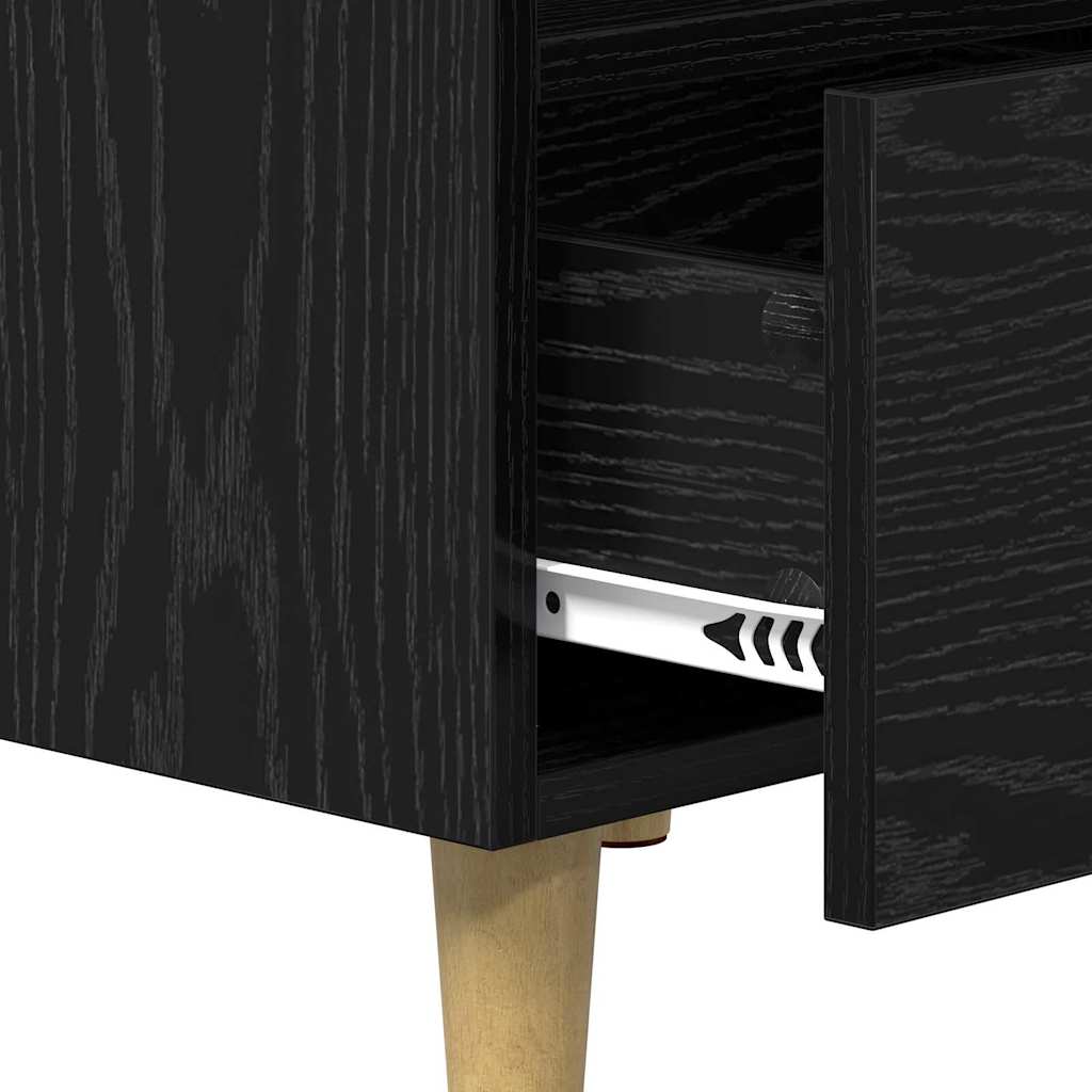 Armario de Noche con cajón 2 pcs Roble Negro 40 x 35 x 47 cm