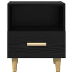 Armario de Noche con cajón 2 pcs Roble Negro 40 x 35 x 47 cm