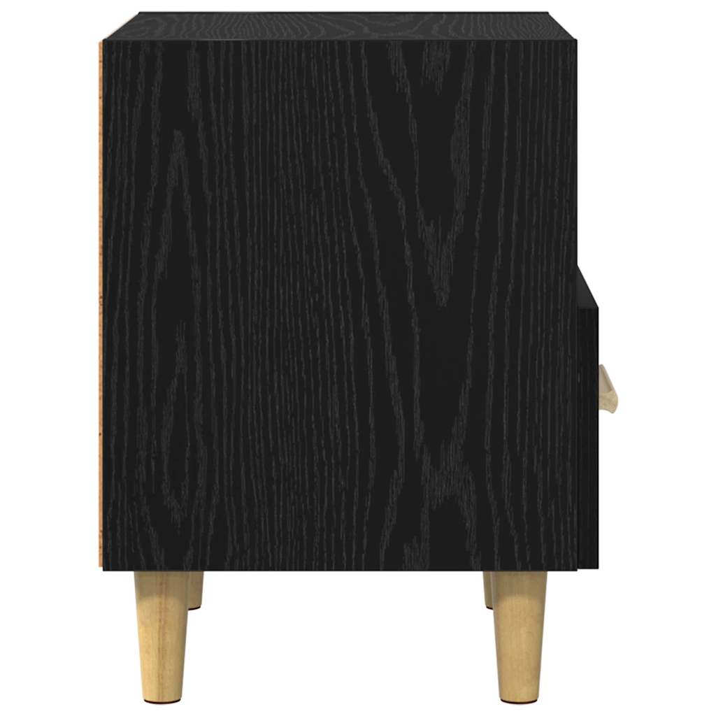 Armario de Noche con cajón 2 pcs Roble Negro 40 x 35 x 47 cm