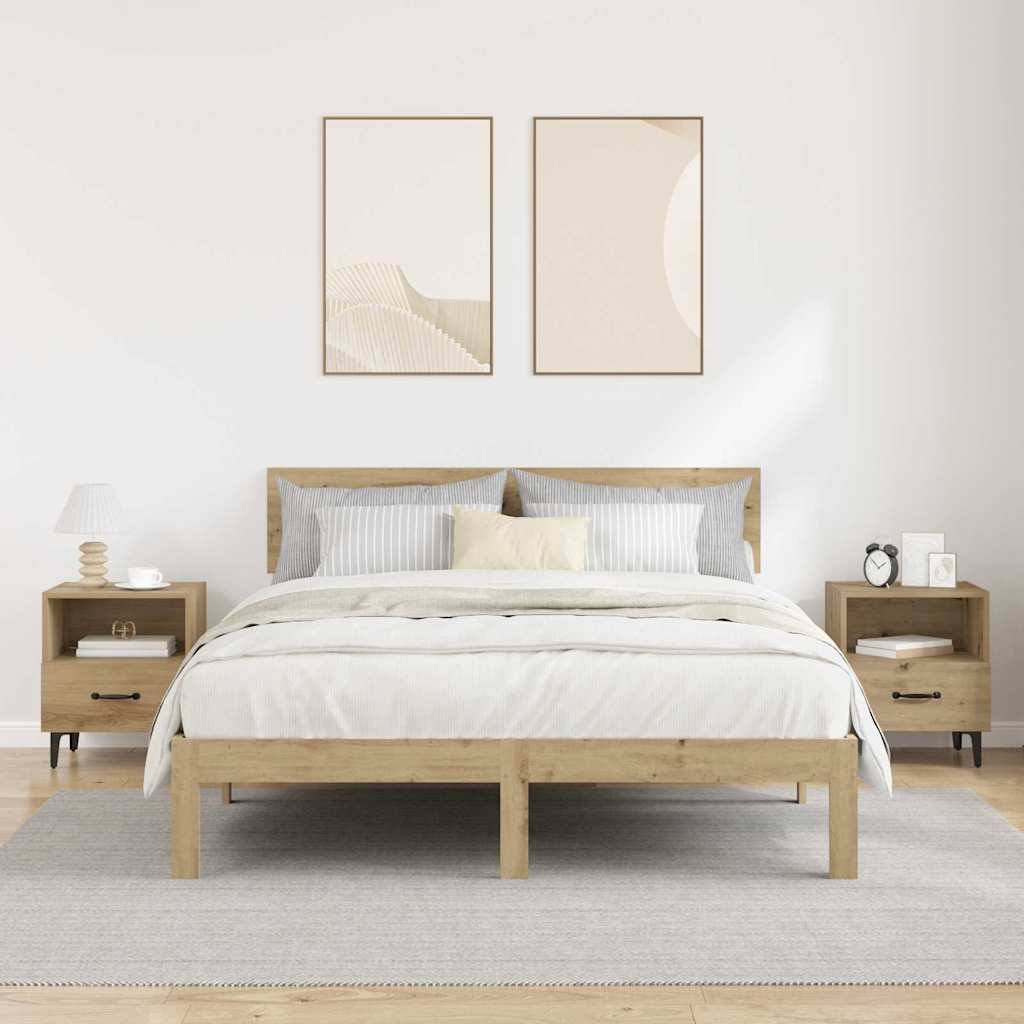 Armario de Noche 2 pcs Roble artesanal 40 x 35 x 47,5 cm
