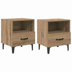 Armario de Noche 2 pcs Roble artesanal 40 x 35 x 47,5 cm