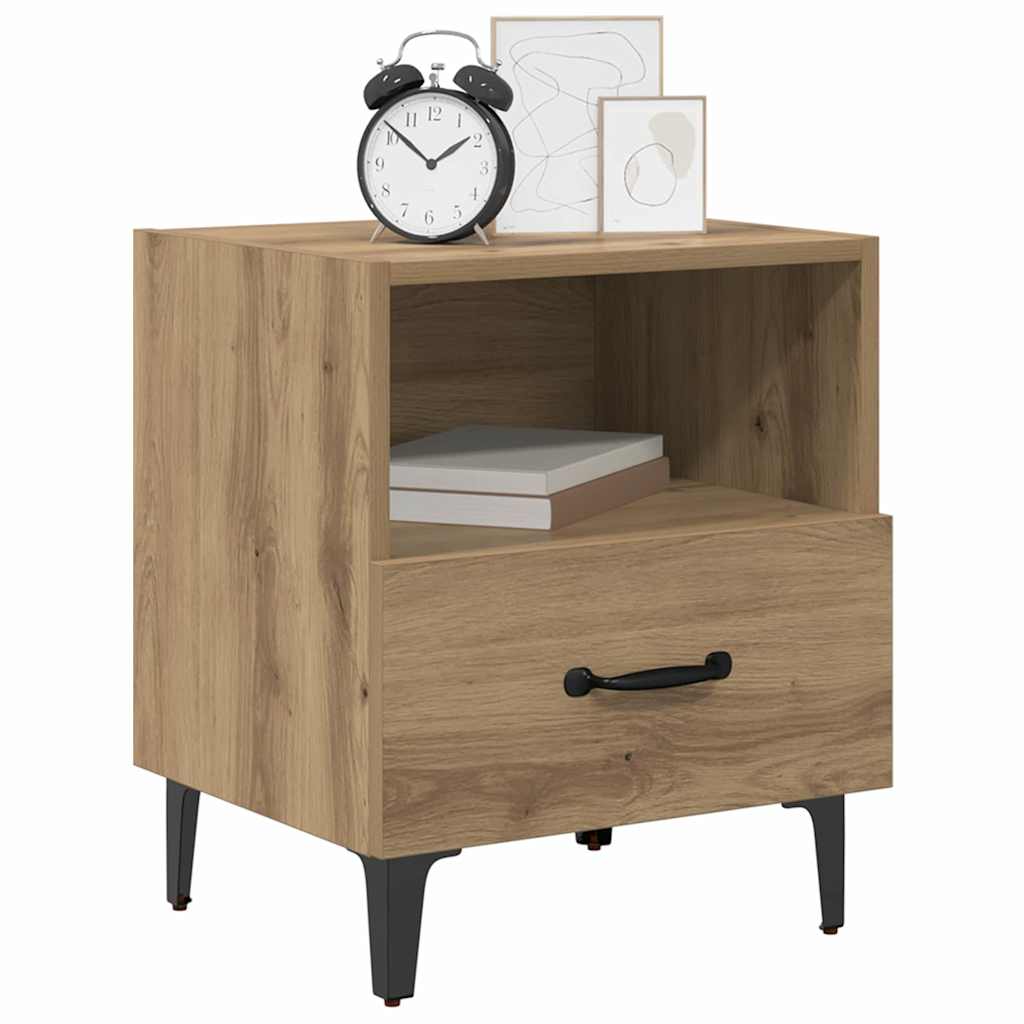 Armario de Noche 2 pcs Roble artesanal 40 x 35 x 47,5 cm