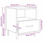 Armario de Noche 2 pcs Roble artesanal 40 x 35 x 47,5 cm