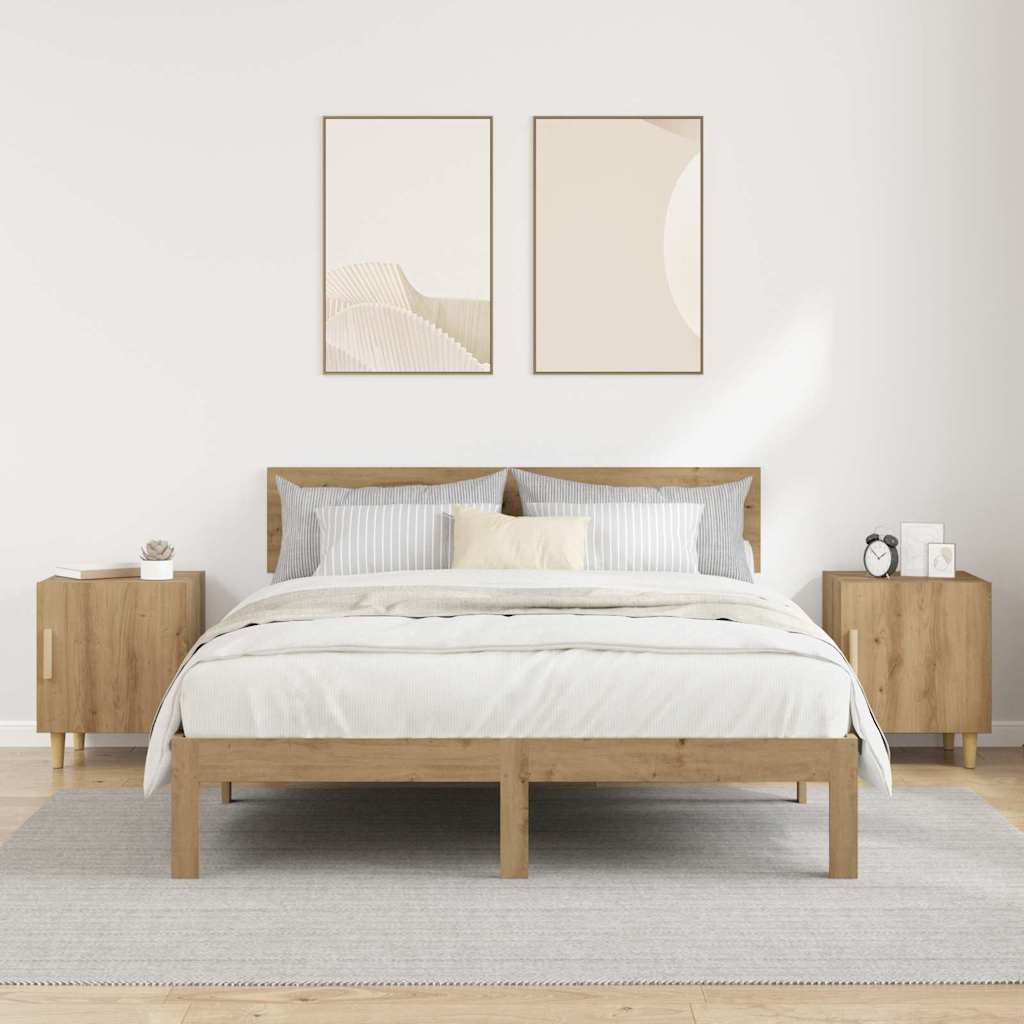 Armario de Noche 2 pcs Roble artesanal 40 x 40 x 50 cm