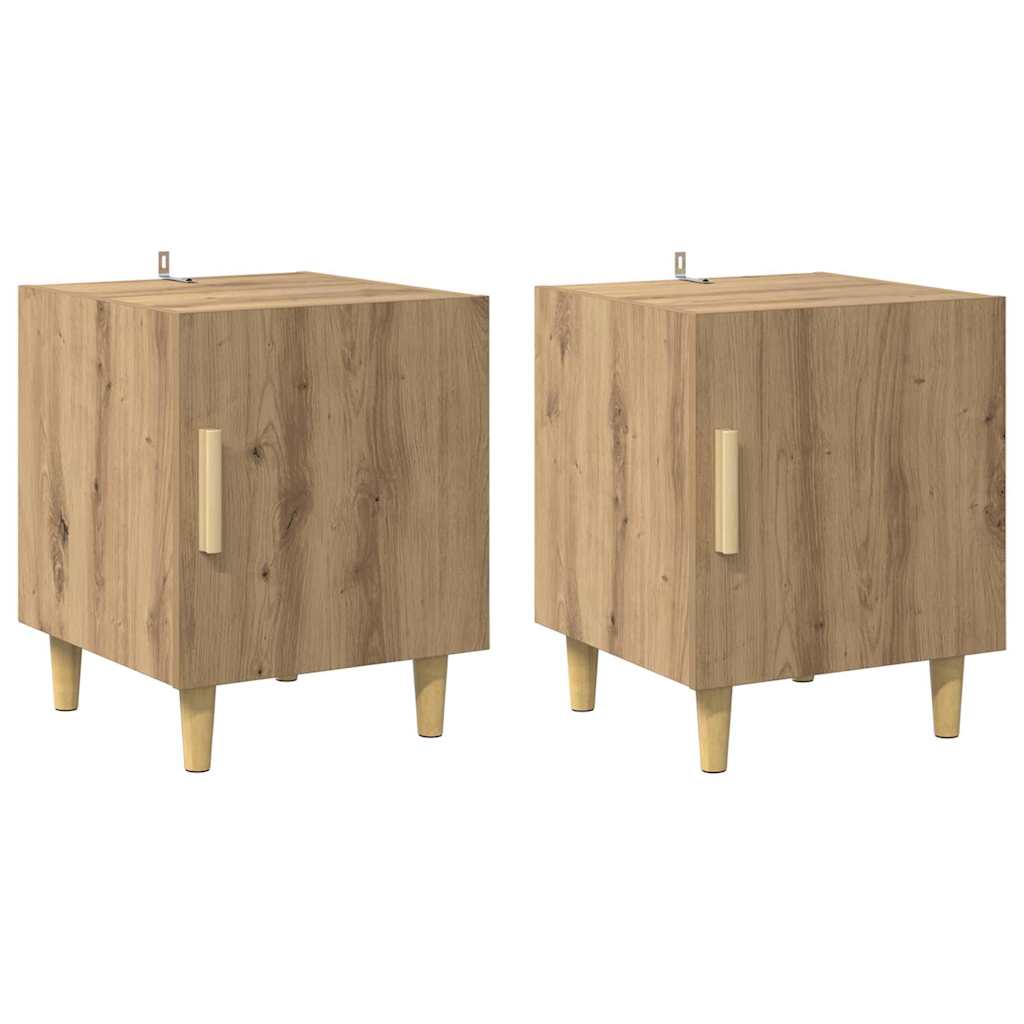 Armario de Noche 2 pcs Roble artesanal 40 x 40 x 50 cm