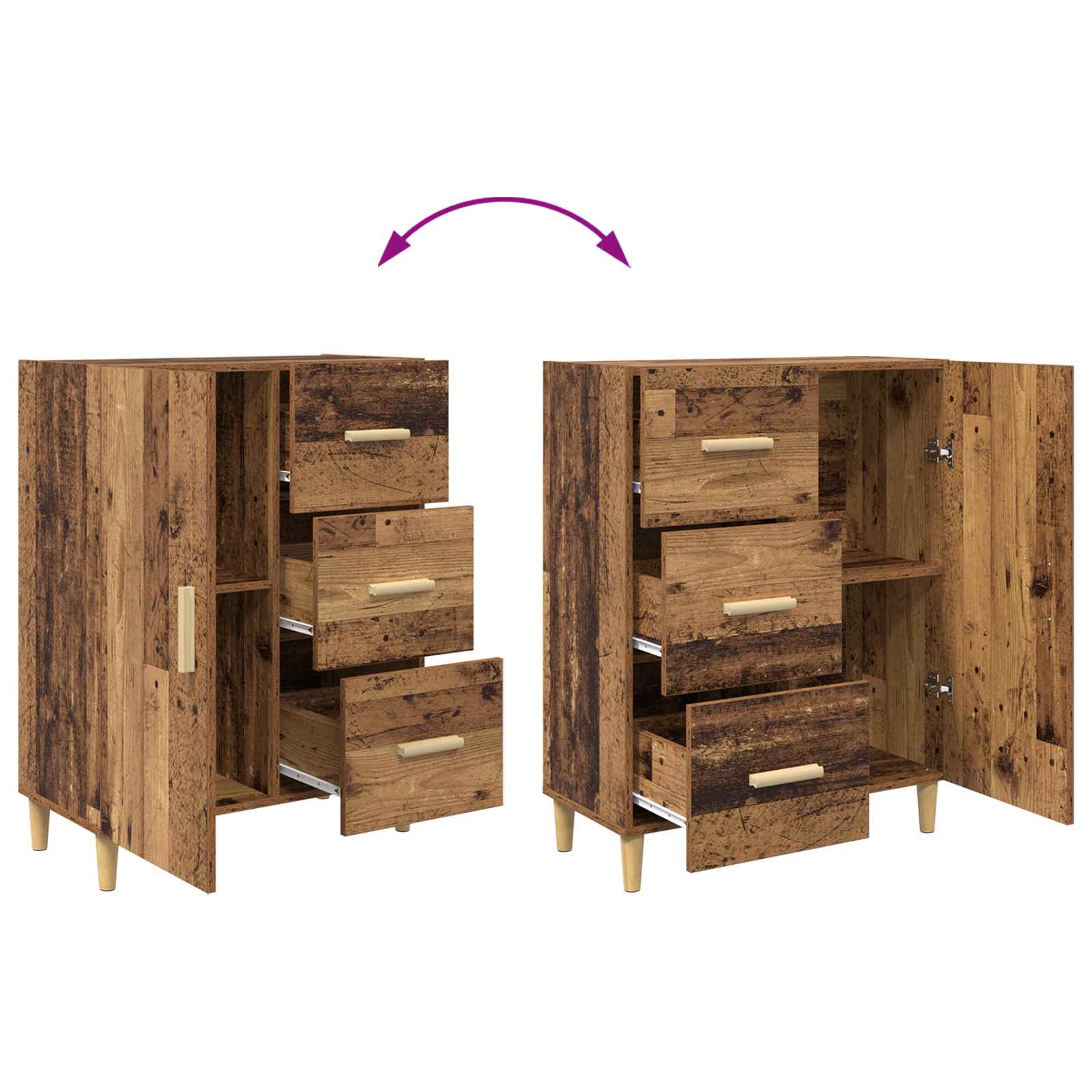 Vitrina Madera vieja 34 x 69.5 x 90 cm Madera contrachapada