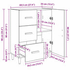 Vitrina Madera vieja 34 x 69.5 x 90 cm Madera contrachapada