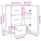 Vitrina Madera vieja 34 x 69.5 x 90 cm Madera contrachapada