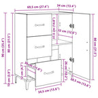 Aparador Madera vieja 69,5 x 34 x 90 cm Madera de ingeniería