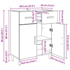 Vitrina Madera vieja 34 x 69.5 x 89 cm Madera contrachapada