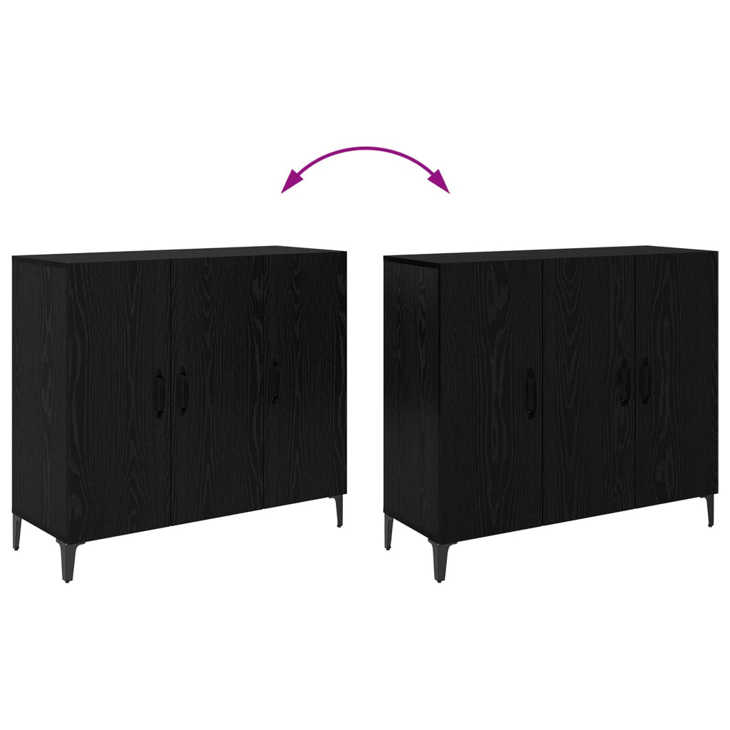 Vitrina Roble negro 34 x 90 x 80 cm Madera contrachapada