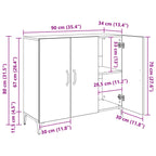 Vitrina Roble negro 34 x 90 x 80 cm Madera contrachapada