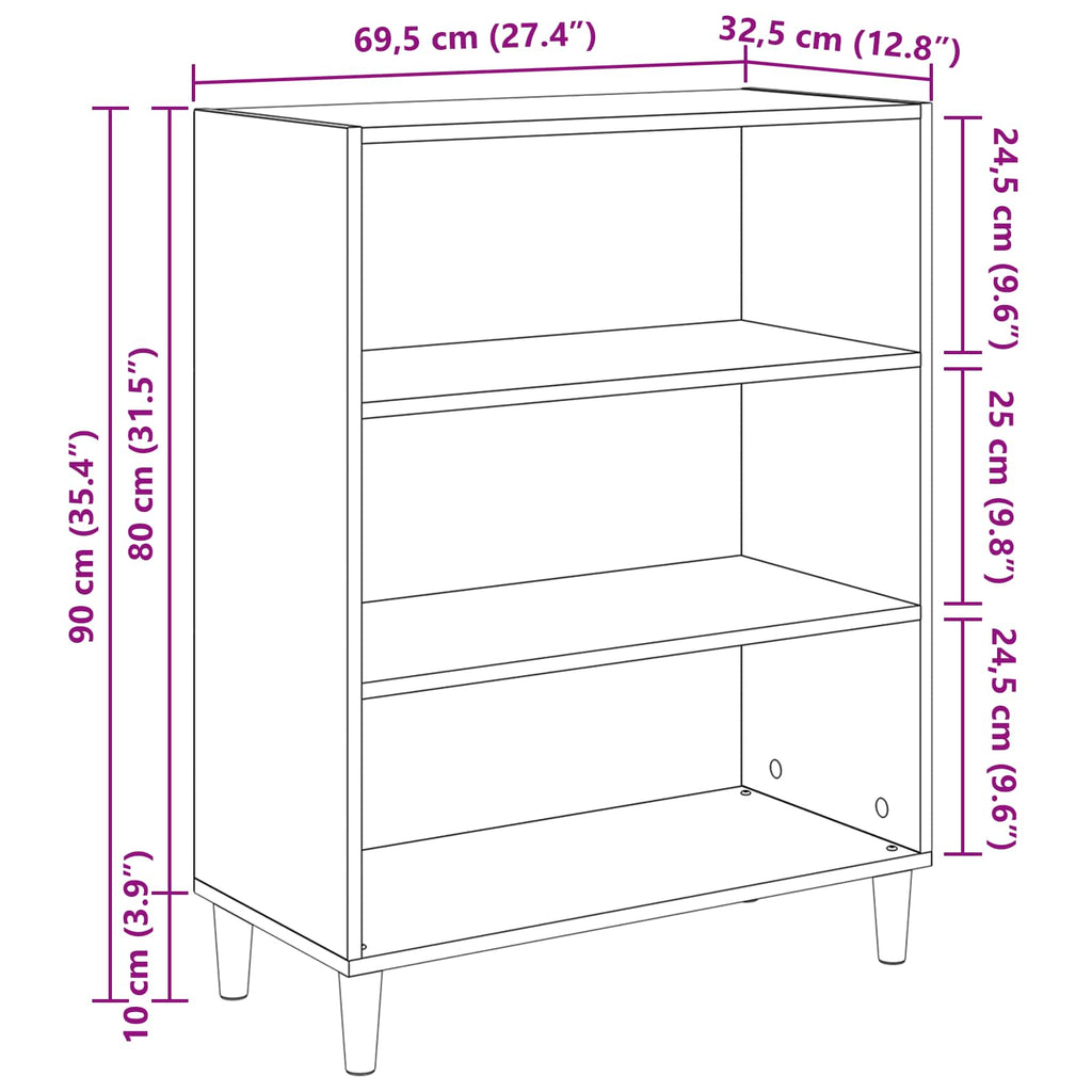Vitrina Madera vieja 69,5 x 32,5 x 90 cm Madera contrachapada